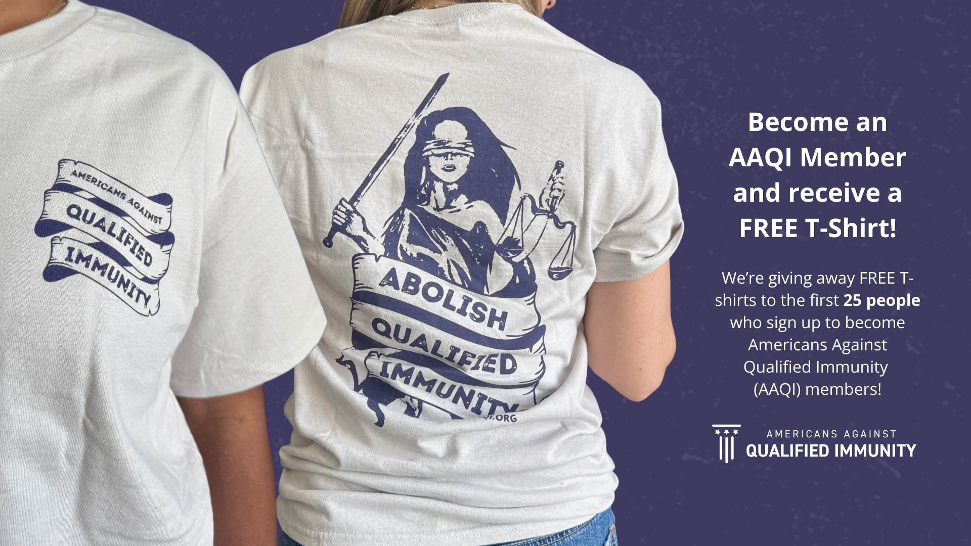 Become an AAQI member and receive a free T-shirt